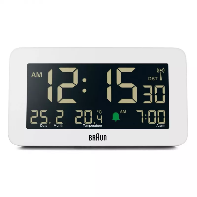 Ψηφιακό ξυπνητήρι Braun BC10 Λευκό LCD οπίσθιος φωτισμός