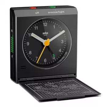 Ξυπνητήρι BRAUN BC 05 B Quartz Foldable Μαύρο — συμπαγές ξυπνητήρι ταξιδίου