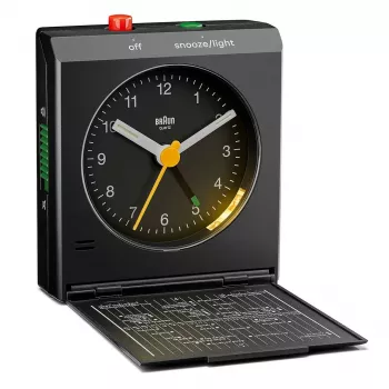 Ξυπνητήρι BRAUN BC 05 B Quartz Foldable Μαύρο — συμπαγές ξυπνητήρι ταξιδίου