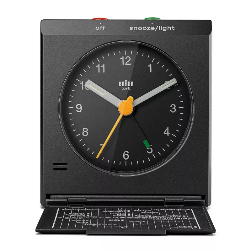 Ξυπνητήρι BRAUN BC 05 B Quartz Foldable Μαύρο — συμπαγές ξυπνητήρι ταξιδίου