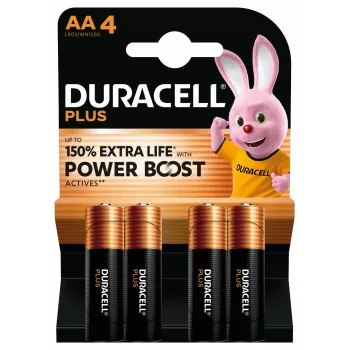 Duracell Plus AA Αλκαλικές Μπαταρίες Μίας Χρήσης, 1,5 V, 4 Τεμ., 50 mm