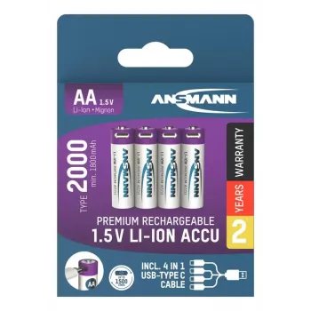 Επαναφορτιζόμενη μπαταρία Ansmann 1312-0036 AA Lithium-Ionen