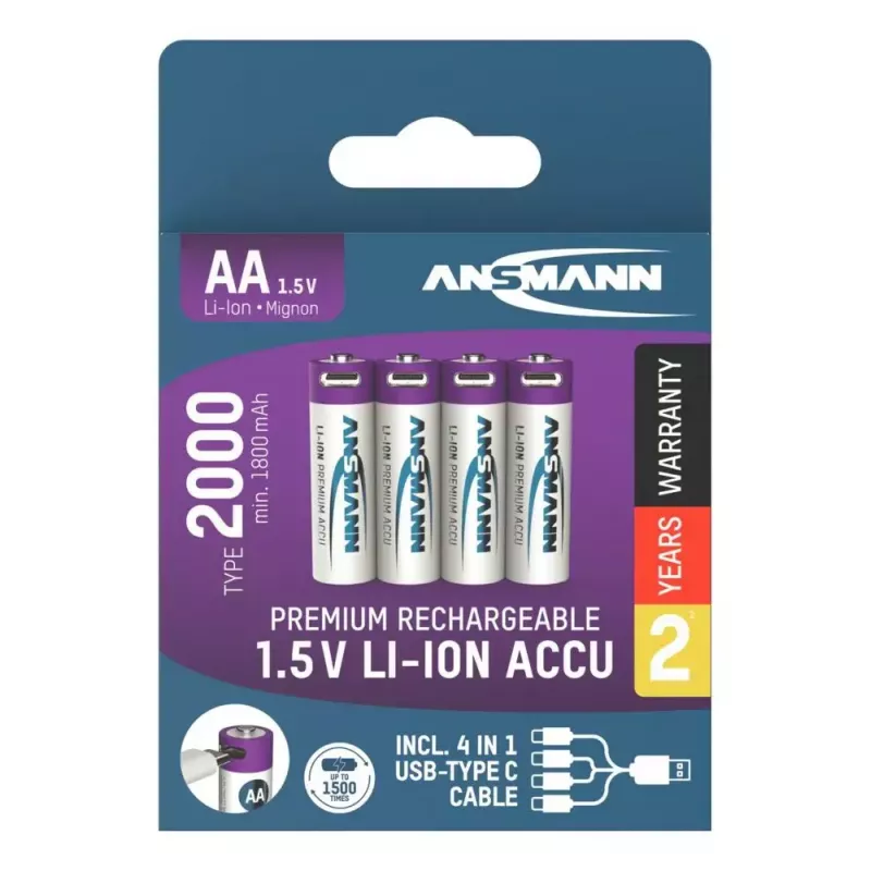 Επαναφορτιζόμενη μπαταρία Ansmann 1312-0036 AA Lithium-Ionen
