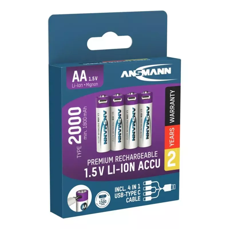 Επαναφορτιζόμενη μπαταρία Ansmann 1312-0036 AA Lithium-Ionen