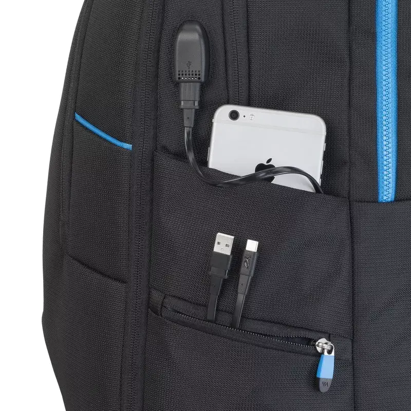 Σακίδιο Rivacase 7860 για laptop έως 43,9 cm (17,3 ίντσες), πολυεστέρας, μαύρο/μπλε