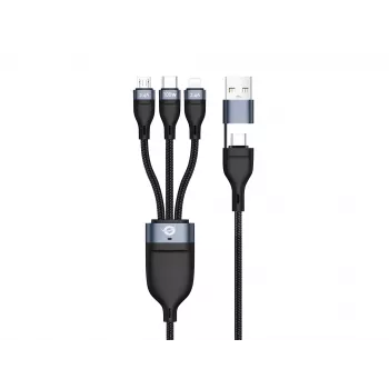 Conceptronic ETTA06B15 Καλώδιο γρήγορης φόρτισης USB 3-in-1 PD 3.0 100W 1,5 m, 20V 5A, 480 Mbit/s, E-Mark