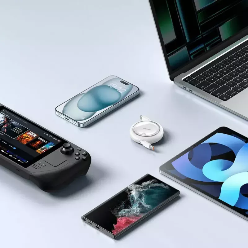 Καλώδιο USB Baseus Free2Pull 1m USB C Λευκό