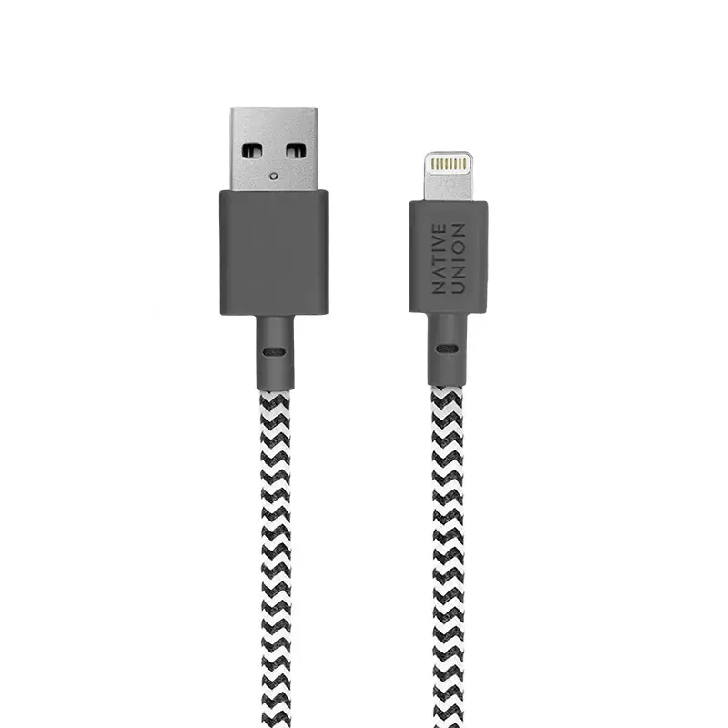 Καλώδιο Native Union Belt 1,2 m Μαύρο Λευκό Lightning USB A