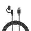 Καλώδιο USB Native Union BELT-ULC-CS-BLK-NP 2m USB-A σε USB-C/Micro-USB-A/Lightning Μαύρο