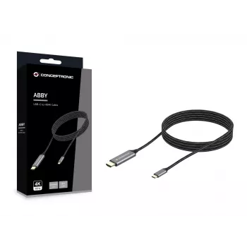 Καλώδιο Conceptronic USB-C σε HDMI, βύσμα αρσενικό σε βύσμα αρσενικό, 4K 60Hz, 2 m, USB Type-C, HDMI, αρσενικό, αρσενικό, ευθύ