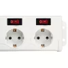 Hama 00137239 Socket Line πολύπριζο 6 θέσεων, με ξεχωριστό διακόπτη ανά πρίζα, λευκό