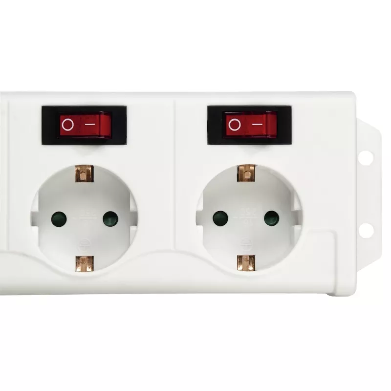 Hama 00137239 Socket Line πολύπριζο 6 θέσεων, με ξεχωριστό διακόπτη ανά πρίζα, λευκό