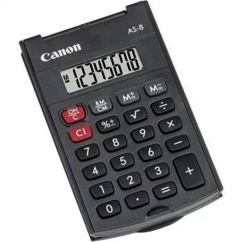 Αριθμομηχανή Canon AS-8 σε μέγεθος τσέπης με οθόνη γκρι