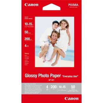 Canon GP-501 0775B081 γυαλιστερό φωτογραφικό χαρτί, 10x15 cm (4x6 ίντσες), 200 g/m², 50 φύλλα, λευκό