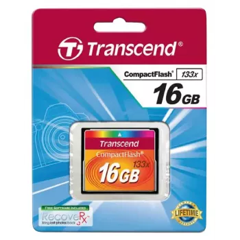 Κάρτα CompactFlash Transcend TS16GCF133 16 GB, 50 MB/s Ανάγνωση, 20 MB/s Εγγραφή