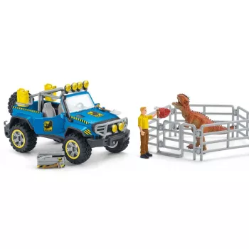 schleich Dinosaurs Τζιπ με Φυλάκιο Δεινοσαύρων, Δεινόσαυρος και Ηφαίστειο, Σταθμός Έρευνας, 4 έτη, Πολύχρωμο, Πλαστικό