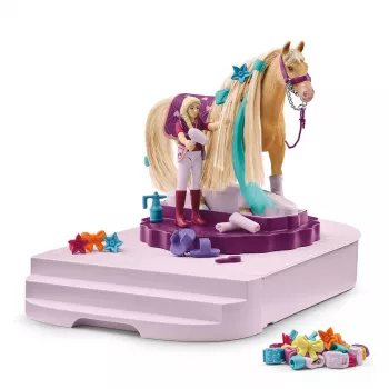 schleich HORSE CLUB Sofias Beauties Σταθμός Περιποίησης Αλόγων, Τρίχες Βούρτσας, Άλογα, 3 έτη, Πολύχρωμο