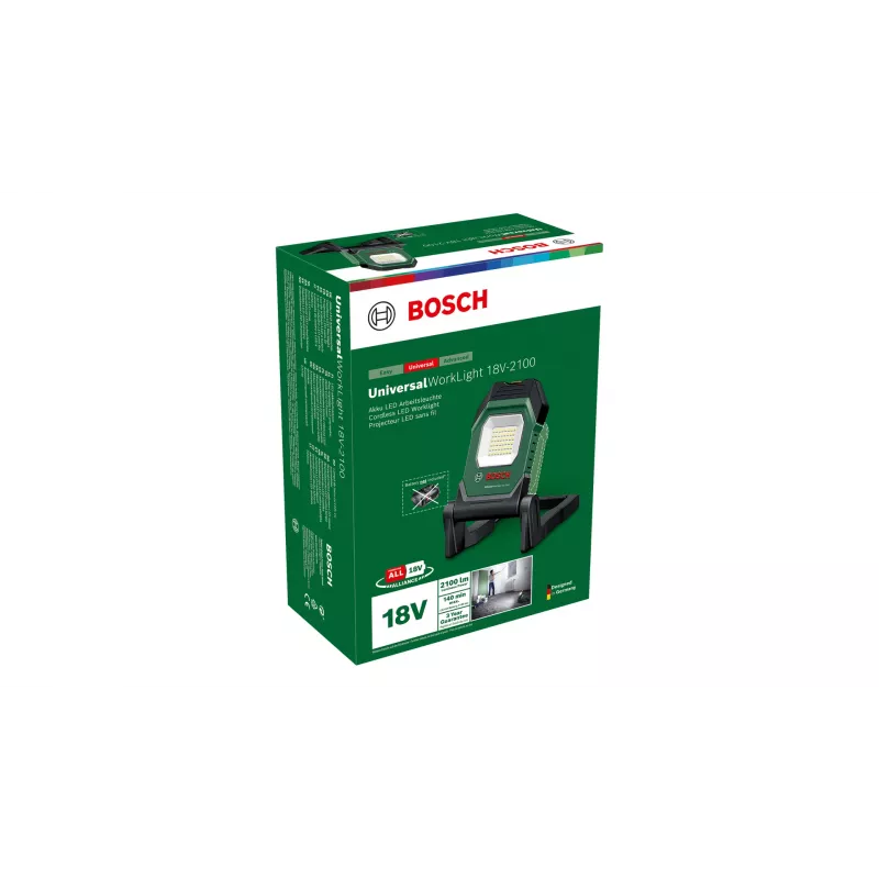 Bosch UniversalWorkLight 18V-2100 Μαύρο, Πράσινο