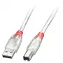 Lindy 0,2m καλώδιο USB 2.0 - Type A σε B, Διάφανο