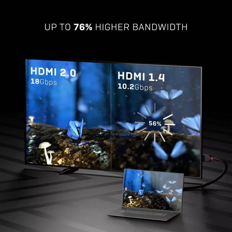 Lindy 0,5 m High Speed HDMI καλώδιο, Black Line