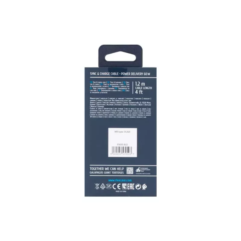 Καλώδιο USB Rivacase PS6105 BL12 USB 2.0 1,2 m USB-C μπλε