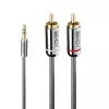 Lindy 5m Καλώδιο ήχου 3,5mm Jack σε Cinch, Cromo Line, 3,5mm Jack, Βύσμα αρσενικό, 2 x Cinch, Βύσμα αρσενικό, 5 m, Ανθρακί