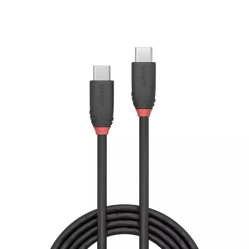 Καλώδιο Lindy 1m USB 3.2 Type C σε C, 20 Gbit/s, Black Line