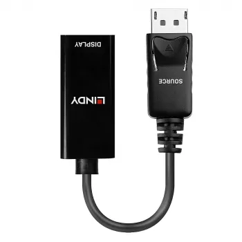 Lindy 41718 προσαρμογέας DisplayPort 1.2 σε HDMI, παθητικός, 4K30, 0,15 m, μαύρος