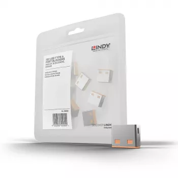 Lindy USB-Port-Blocker (χωρίς κλειδί) - συσκευασία 10 τεμ., χρωματικός κωδικός: πορτοκαλί