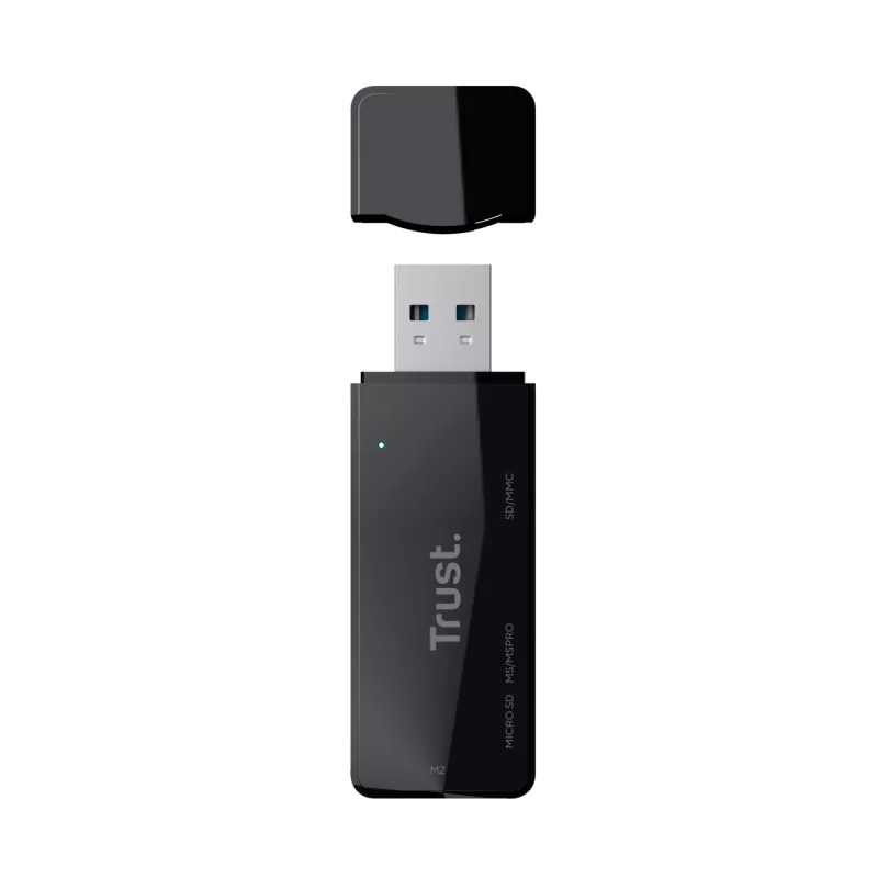 Trust Nanga 21935 συσκευή ανάγνωσης καρτών, USB 3.1 Gen 1, Type-A, SD/microSD/MS, μαύρη