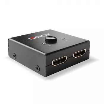 Lindy 38336 αμφίδρομος διακόπτης HDMI 2 θυρών 18G, 18 Gbit/s, επιτραπέζιος