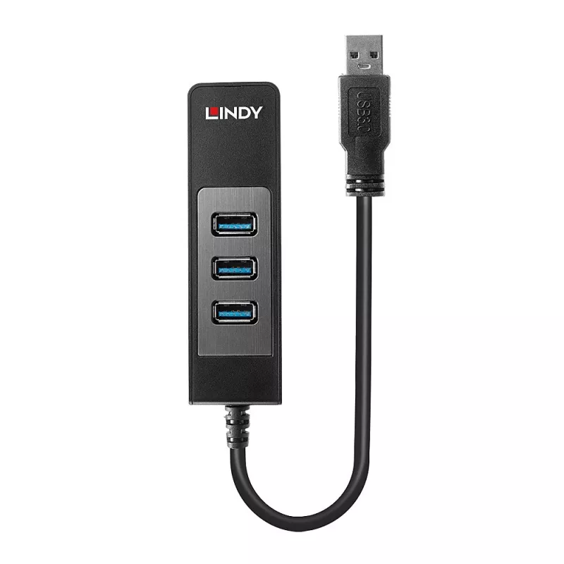 USB Hub και μετατροπέας Gigabit Ethernet Lindy 43176