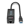 USB Hub και μετατροπέας Gigabit Ethernet Lindy 43176