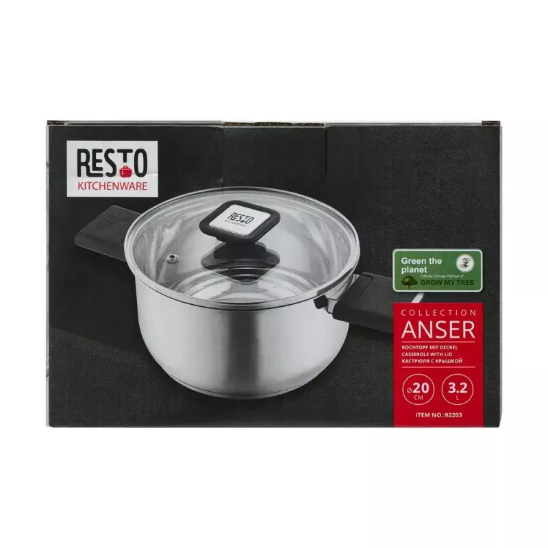 Resto Kitchenware Anser 3,2 L Στρογγυλό Μαύρο Ανοξείδωτο