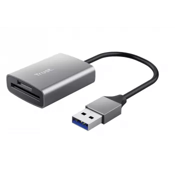 Trust Dalyx 24135 συσκευή ανάγνωσης καρτών, USB 3.2 Gen 1, microSD/SD/SDHC/SDXC, ασημί
