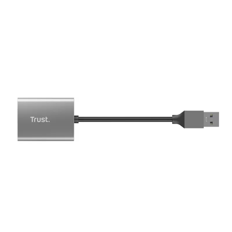 Trust Dalyx 24135 συσκευή ανάγνωσης καρτών, USB 3.2 Gen 1, microSD/SD/SDHC/SDXC, ασημί