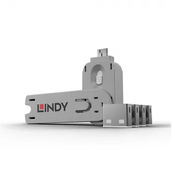 Φραγή θύρας Lindy USB Port Blocker συσκευασία 4 τεμ. χρώμα Λευκό