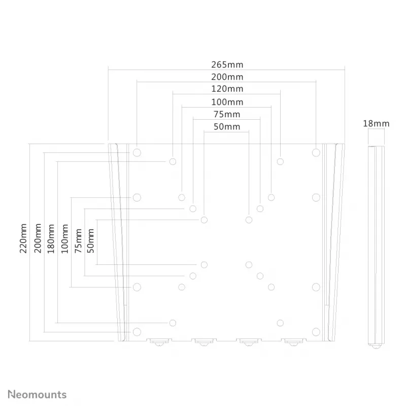 Neomounts FPMA-W110Μαύρο Βάση τηλεόρασης τοίχου 10-40 ίντσες - ultraflat