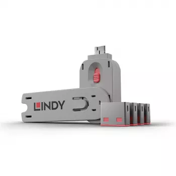 Port Blocker Lindy USB Port Blocker 4 τεμ. Κωδικός χρώματος Ροζ