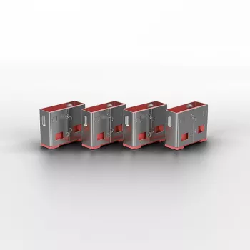 Port Blocker Lindy USB Port Blocker 4 τεμ. Κωδικός χρώματος Ροζ