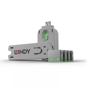 Portblocker Lindy USB Port Blocker 4 τεμ. Κωδικός χρώματος Πράσινο