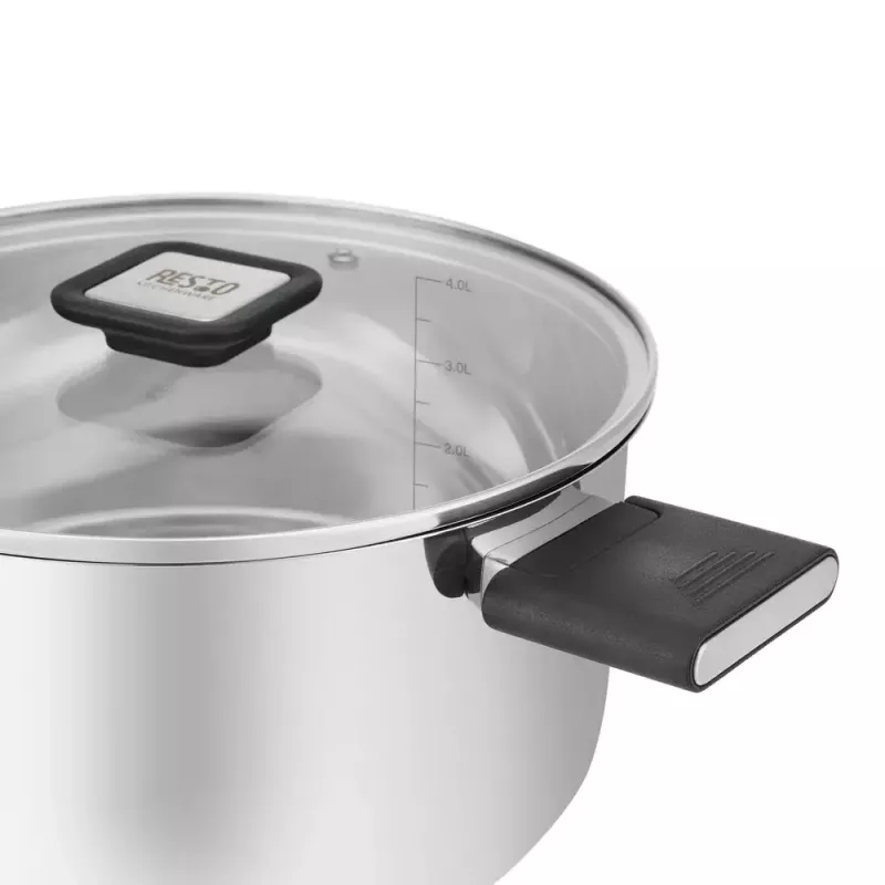 Resto Kitchenware Anser 4,4 L Στρογγυλό Μαύρο Ανοξείδωτο ατσάλι