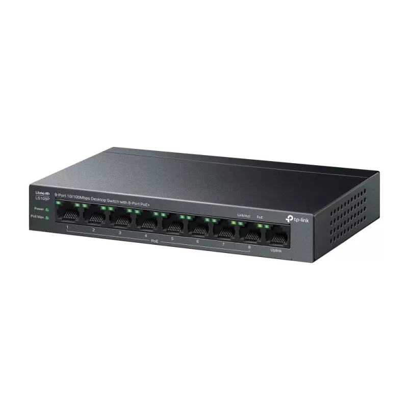 TP-Link LiteWave LS109P Διακόπτης δικτύου Unmanaged Fast Ethernet (10/100) Power over Ethernet (PoE) Μαύρο