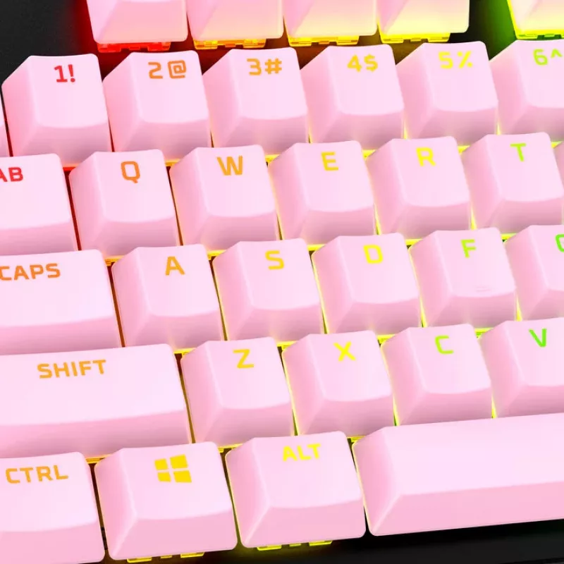 HyperX 519T9AA πλήκτρα PBT, πλήρες σετ, διάταξη US, ροζ