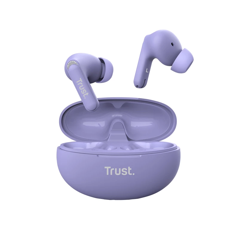 Trust Yavi 25297 ακουστικά earbuds Bluetooth με ENC, μωβ