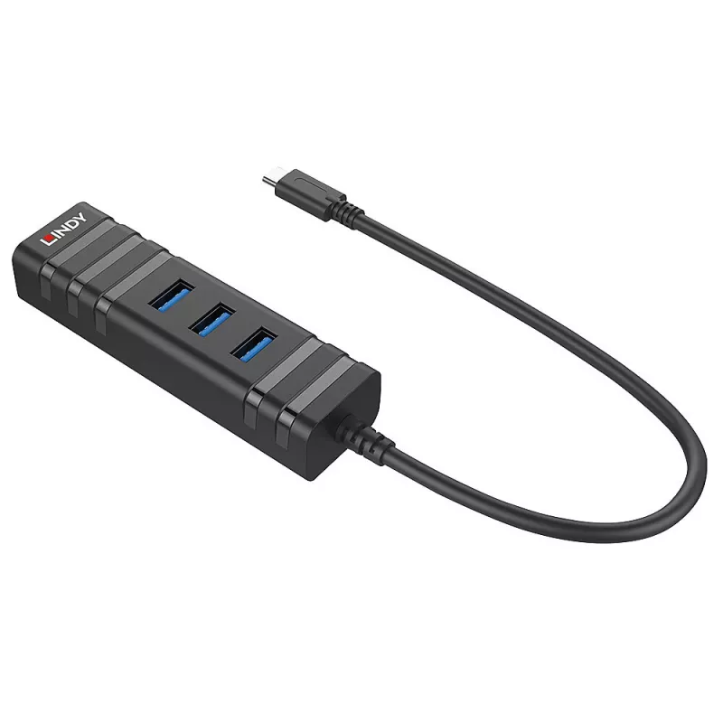 USB Hub Lindy USB 3.2 Type-C Hub και μετατροπέας Gigabit Ethernet