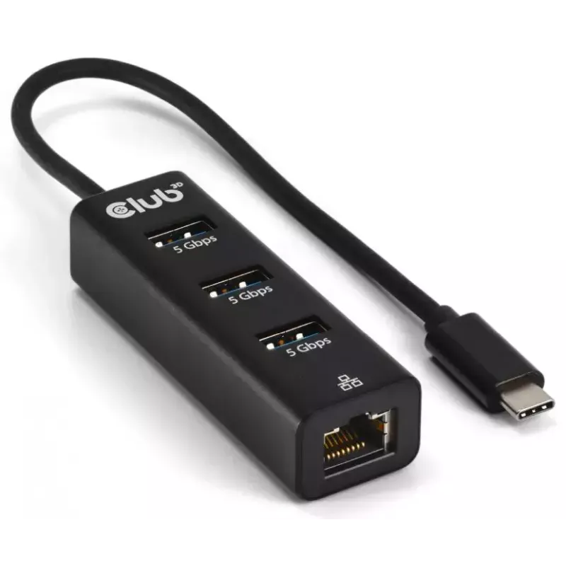 CLUB3D CSV-1549 Κόμβος διασύνδεσης USB Type-C 5000 Mbit/s Μαύρο