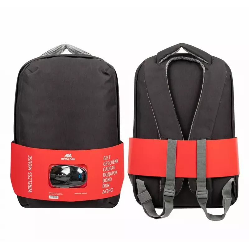 Rivacase 7563 σακίδιο πλάτης για laptop 15,6 ιντσών (39,6 cm) με ποντίκι, μαύρο