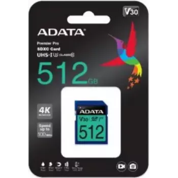 Μνήμη Flash ADATA 512GB SDXC UHS-I Class 10 ASDX512GUI3V30S-R