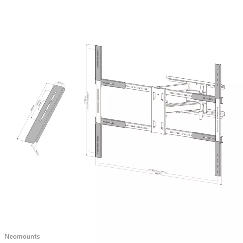 Neomounts AWLS-950BL1 Κιτ επέκτασης VESA 55-110 inch – max. 125 kg